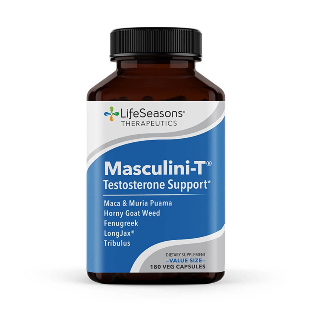LifeSeasons Masculini-T - Testosteron podpora dodatek - Izboljša duševne in fizične vidike spolne in atletske uspešnosti - Podpira normalno erektilno funkcijo - Izboljša Libido - 180 Kapsule