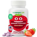Otroci Bezgove jagode z cinkom in vitaminom C - Imunska podpora dodatek žvečljive tablete - Okusne naravne mešane jagodne arome - Vegan, vegetarijanec, Gluten brezplačno, ne-GMO, za otroke, 120 Žvečilni