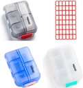 Zabojnik tablete (3 paketi) - Prenosni Majhni dodatki Tableta Kontejner Škatla z 10 predelki - Medicine Kapsule Vitamin Fold Flip Organizator Dispenser Imetnik Skladišče za potovalno žepno torbico