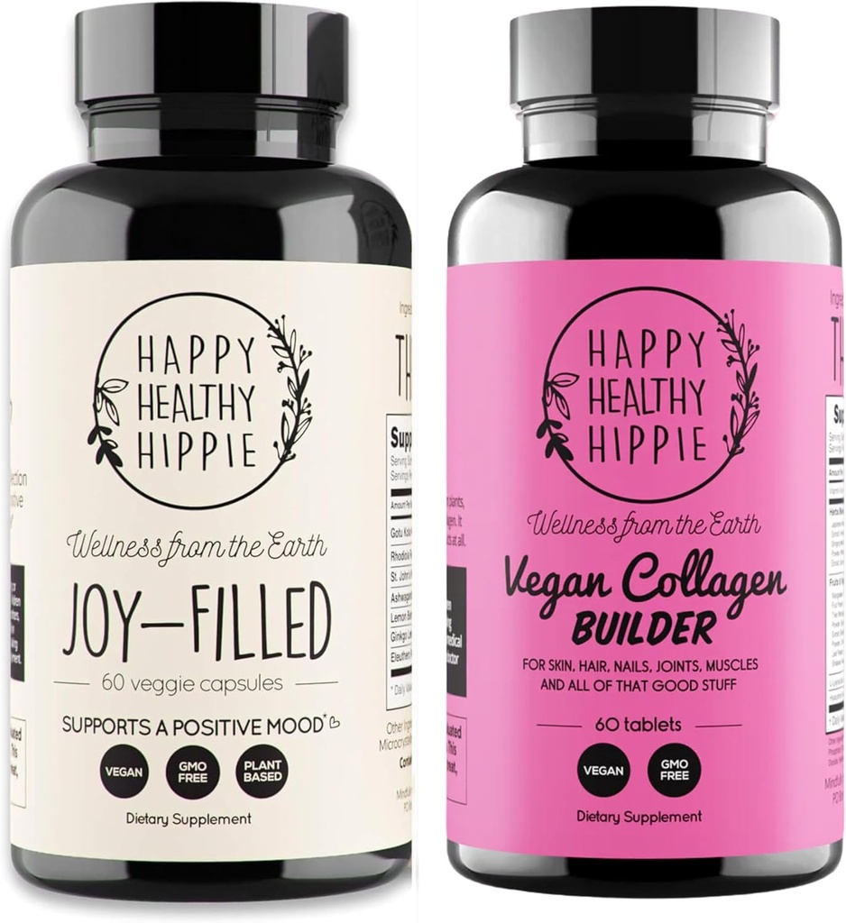 Happy Healthy Hippie Vegan Collagen Builder w/Hyaluronic Acid & Joy-napolnjena podpora razpoloženju