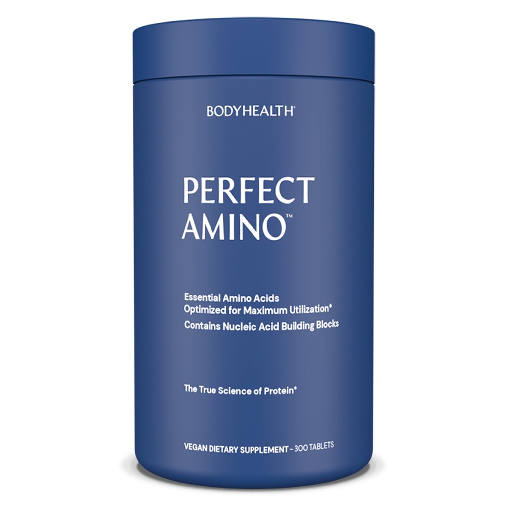 BodyHealth PerfectAmino (300 tablet) Essential Amino Acid dodatek z BCAA in EAA, Recovery mišic, povečanje energije in stamina, 99% Utilizacija, Vegan razvejanih beljakovin pred/post vadba
