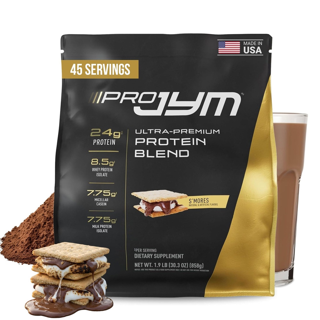 Pro JYM S'Mores Protein Powder - izolati sirotkinih beljakovin, kazein, in mlečne beljakovine, Lean Muscle Building za moške in ženske, JYM Supplement Science, 45 Serving
