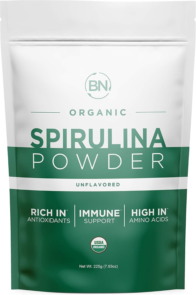Spirulina Powder Organic 225g - 64 Servisi 3,5g Servisna velikost - USDA Certified - RAW Nutrient Dens Več kot 70% beljakovin na serviranje - Najčistejši vir Veganov protein - Superfood