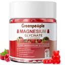 GREENPEOPLE Magnezijev Glicinat Gumies 400mg - Brez sladkorja Magnezij Kalij dodatek z magnezijevega malata, vitamin D, B6 in CoQ10 za mirno podporo in spanje za odrasle - Malina Gumies