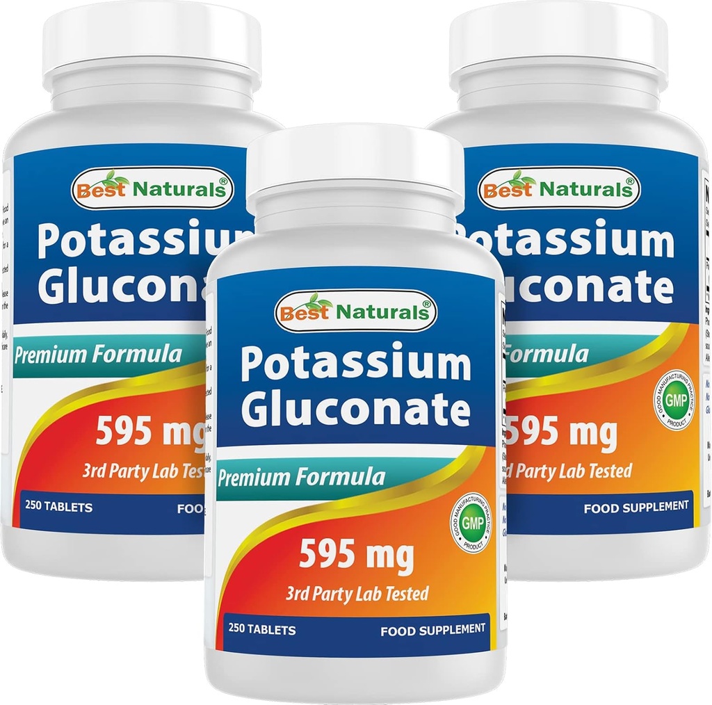 Najboljši naravni kalijev glukonat 595 mg 250 tablet (250 tablet (3. paket))