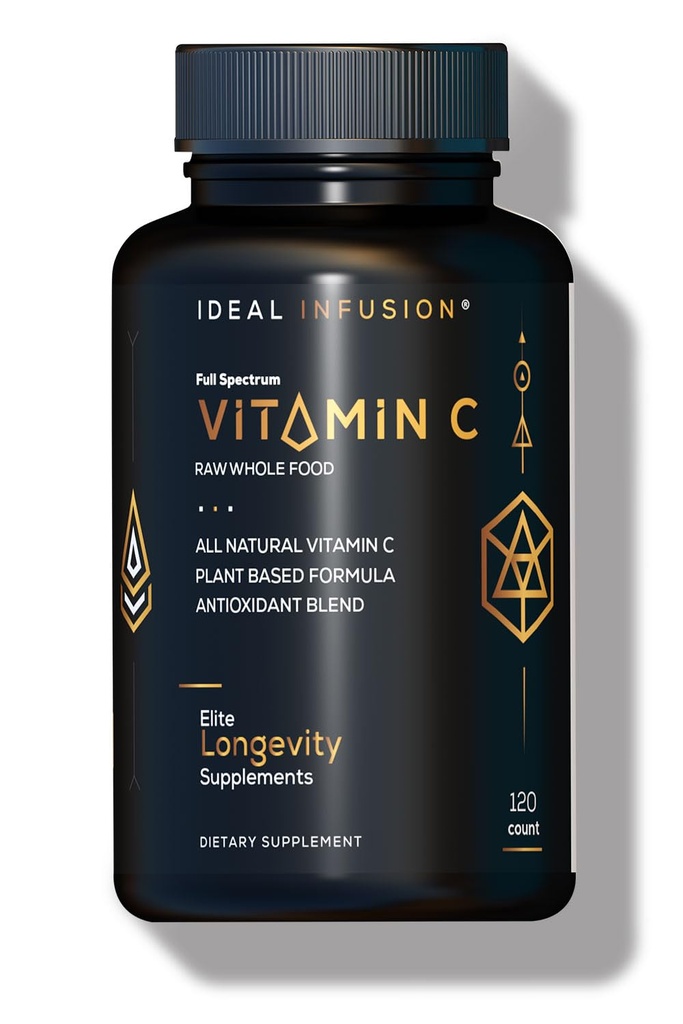 Idealna Infuzija Cela hrana Vitamin C kompleks: 675mg Organski vitamin C iz pomaranč in jagode Acerola z naravno hrano na osnovi bioflavanoidov (60 strežbe) Rastlinski osnovi Vitamin C, Vegan, Ne-GMO