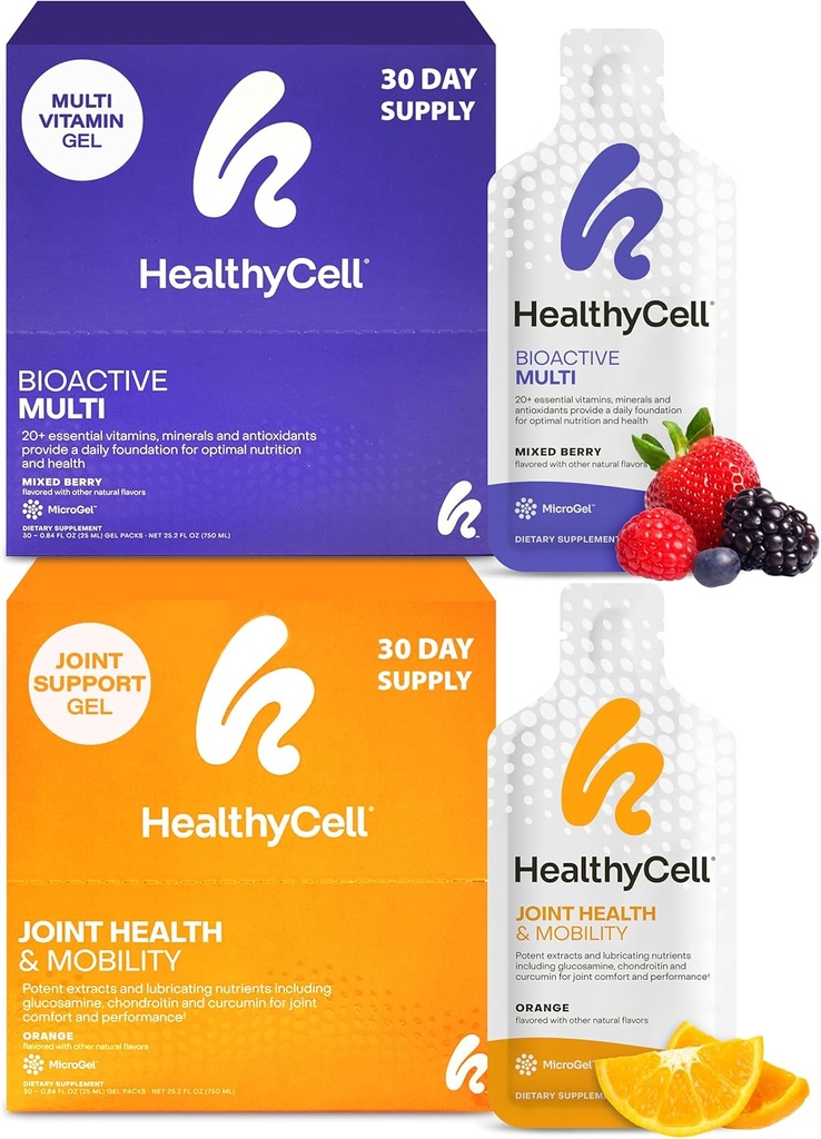 Zdrave celice Bioaktivni multivitamin + Skupno zdravje in mobilnost dodatek za moške in ženske paket