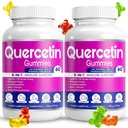 (2 paketa) Quercetin Gumies by BioVitalica - Quercetin z bromelainom Vitamin C in cink & Starejše jagode + vitamin D3-5 v 1 Imunska podpora - cink Quercetin 750 mg za otroke in odrasle