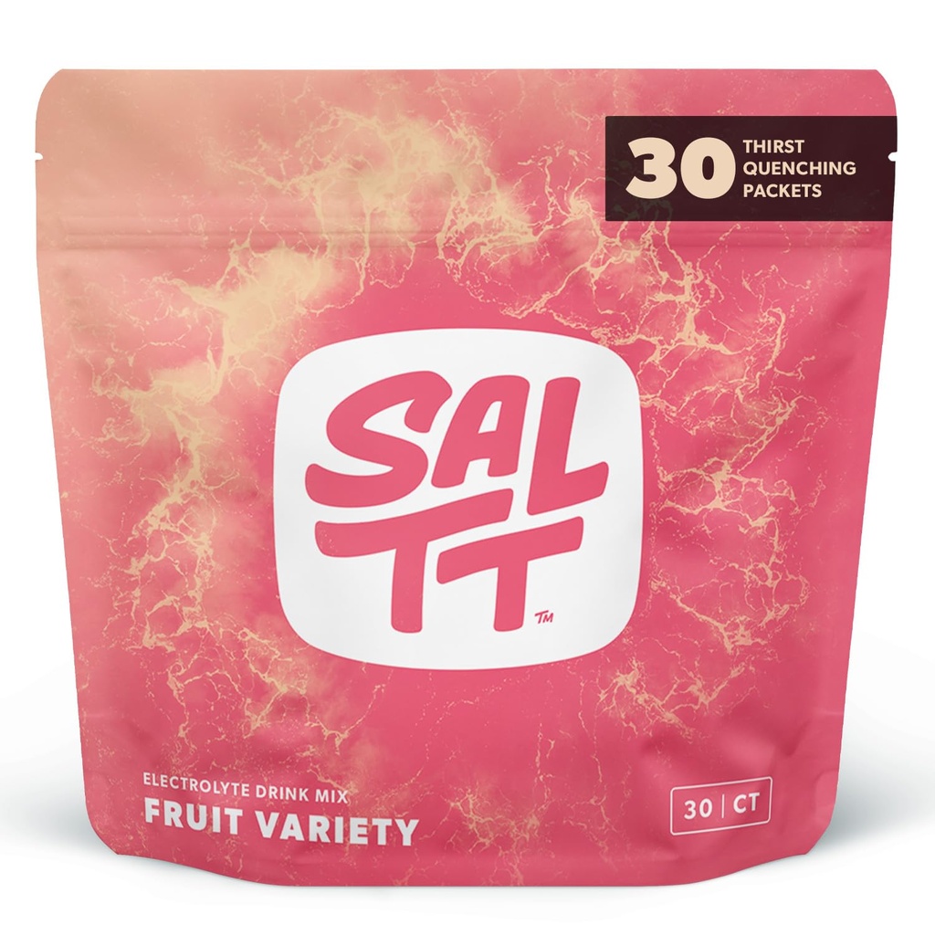 SALTT Elektroliti v prahu Packets, sadje varietete Pack (30 Packets) - Magnezij, Kalij, Natrij, Trace Minerals - Vegan, sladkor brez, Gluten Free - Potovanja bistvenega pomena - Izdelano v ZDA