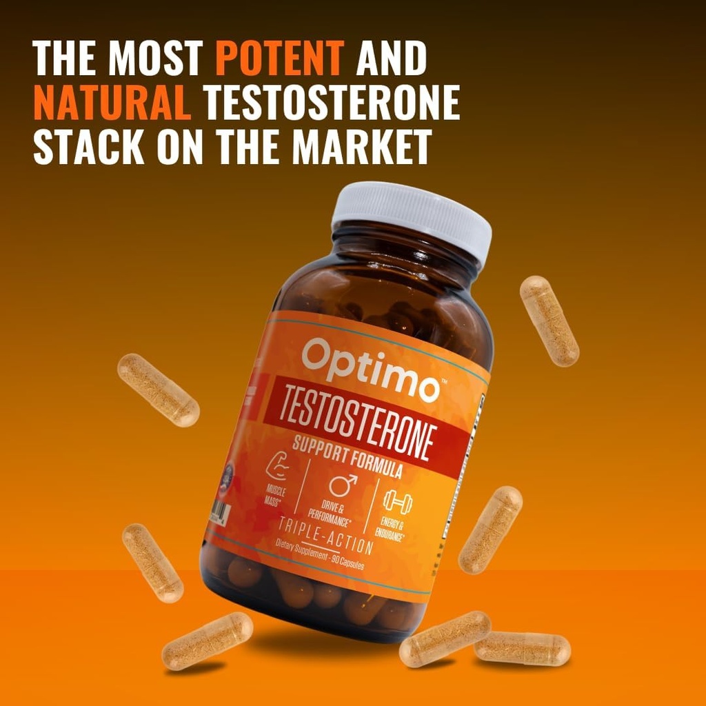 Optimo Turbo Boost Stacker - Povečajte svoj testosteron z Overdrive Testosteron Podpora in DHEA +Bioperine