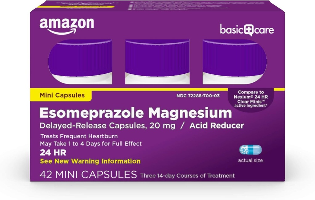 Osnovna nega Esomeprazol Magnezij Zapoznelo sproščanje Mini kapsule, 20 mg, reducent kisline, 24 ur zgaga Medicina, 42 Število