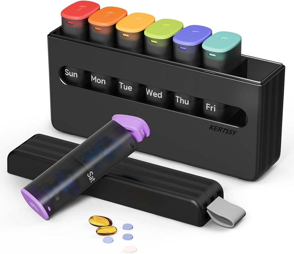 Tedenske tablete Organizator 2 krat na dan - Am Pm tablete Box 7 dan, Velika dvakrat Medicine tablete Primer za dnevno zdravilo, Vitamini, Ribja olja, Dodatki Prenosni teden tablete Vsebnik, Prosojna črna