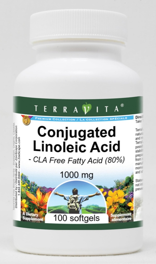 Konjugirana linolna kislina - CLA prosta maščobna kislina (80%) - 1000 mg (100 kapsul, ZIN: 427996) - 2 pakiranji
