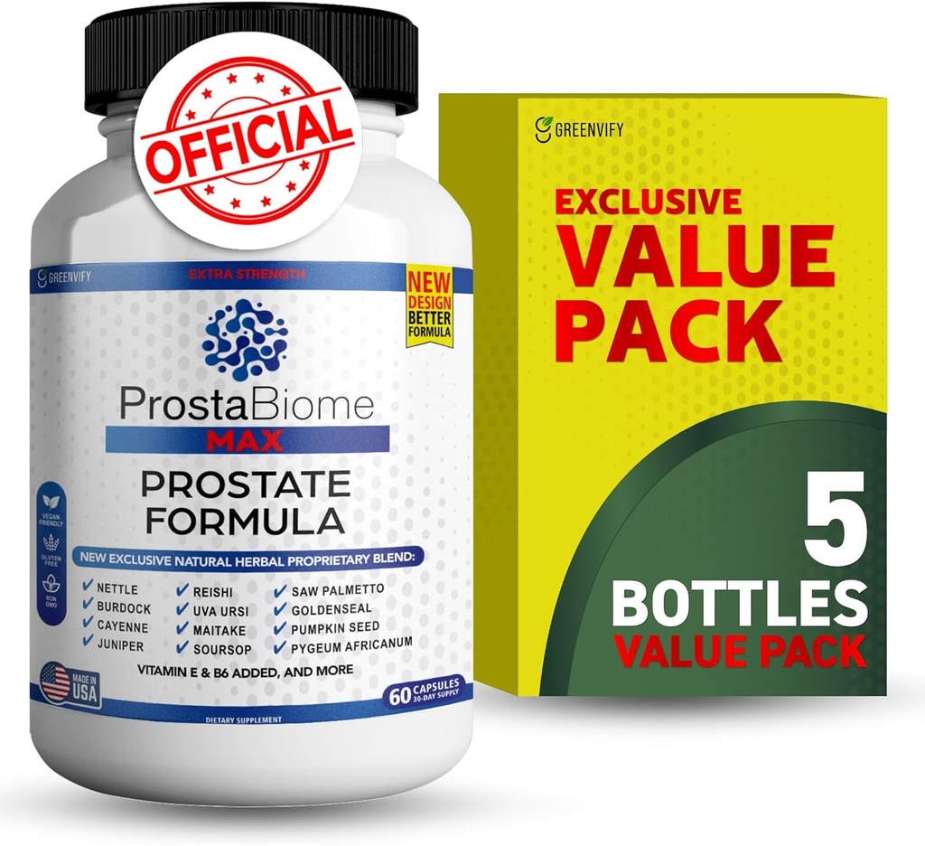 ProstaBiome Max Prostate Support Formula, naravna zeliščna mešanica z žago Palmetto, 60 Kapsule, 30-dnevna dobava (5)
