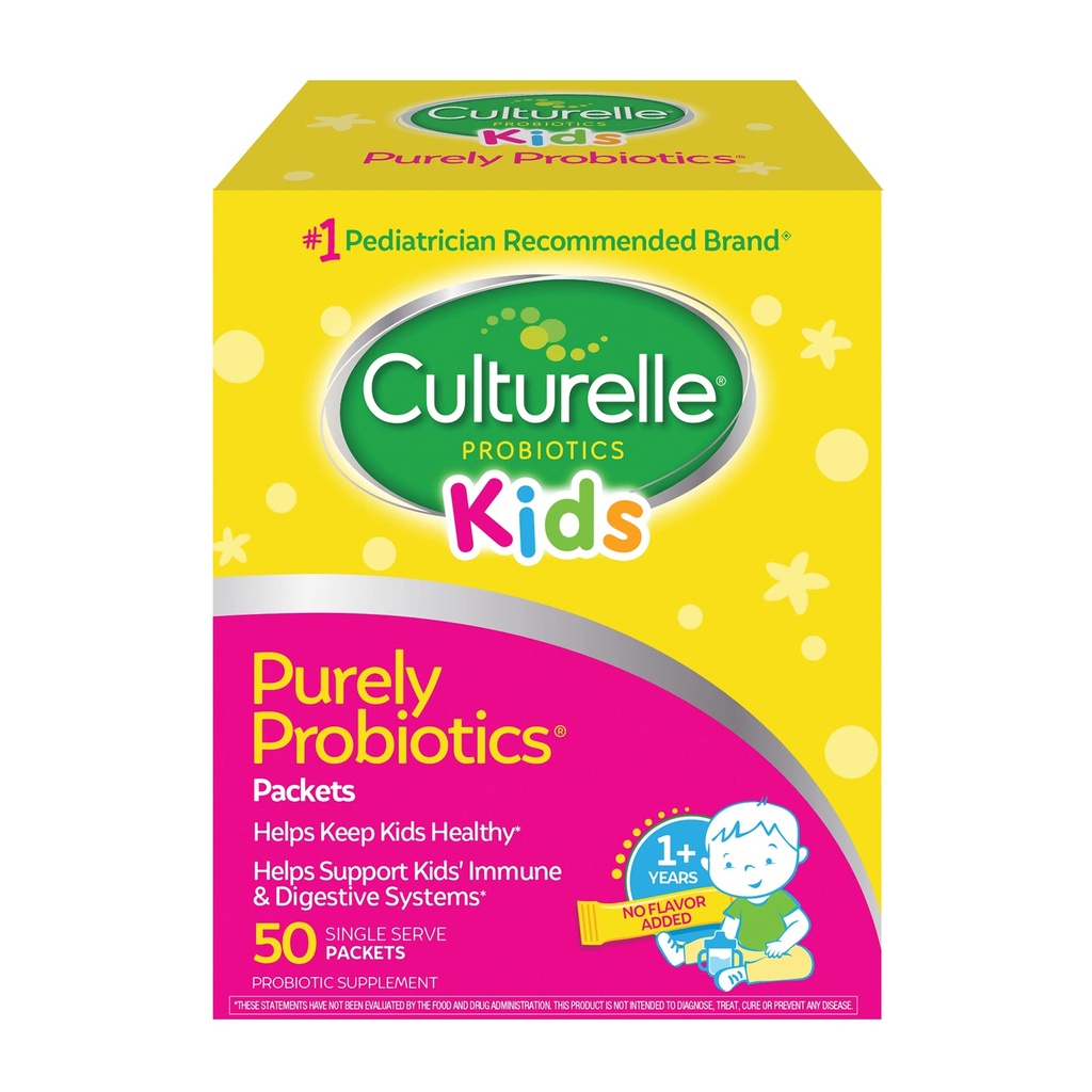 Culturelle Kids Daily Probiotic Packets for Kids, (Ages 3+) - 50 Štetje – Od #1 Pediatric-Recommended Brand – Flavorless Daily Probiotics for Digestive Health & Immune Support