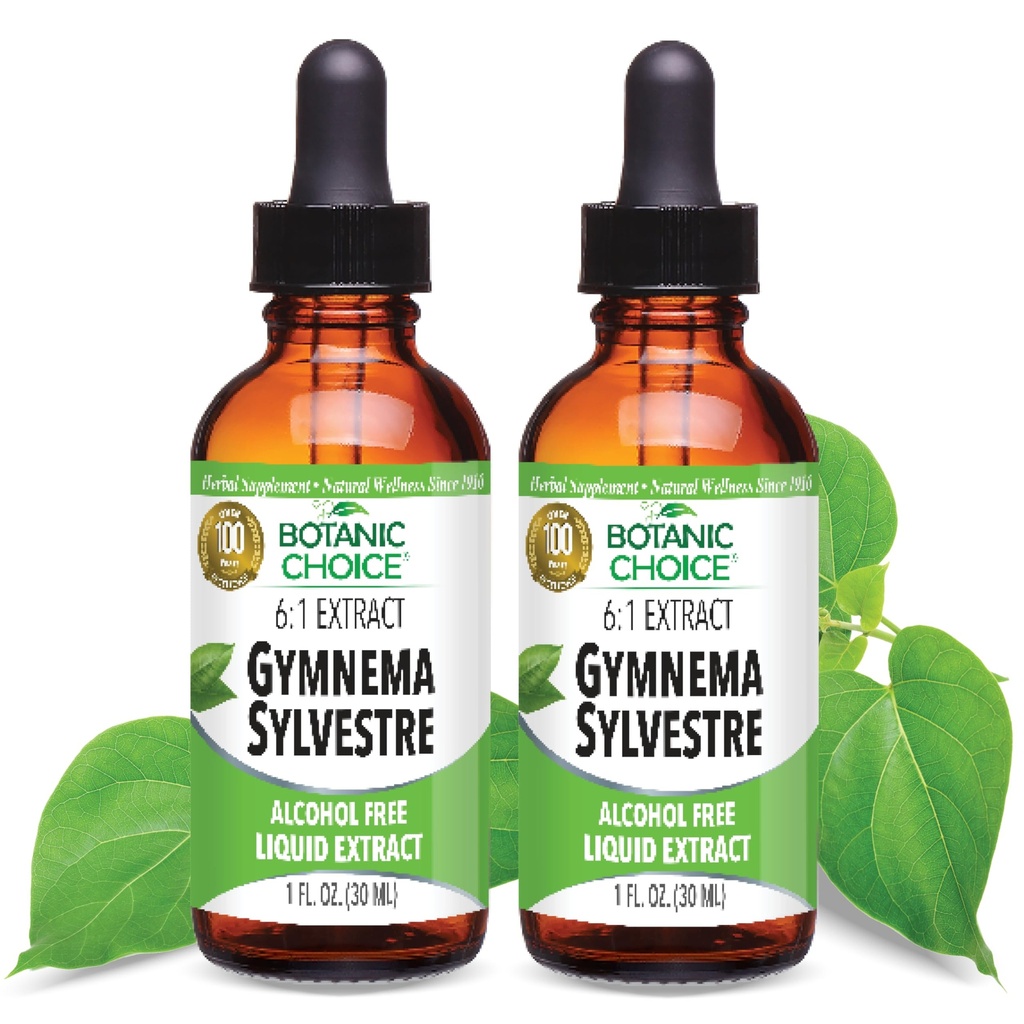 Botanična izbira: Gimnema Sylvestre Tekoči ekstrakt - Alkohol & Gluten prost, Non-GMO, 1oz 2 pakiranje