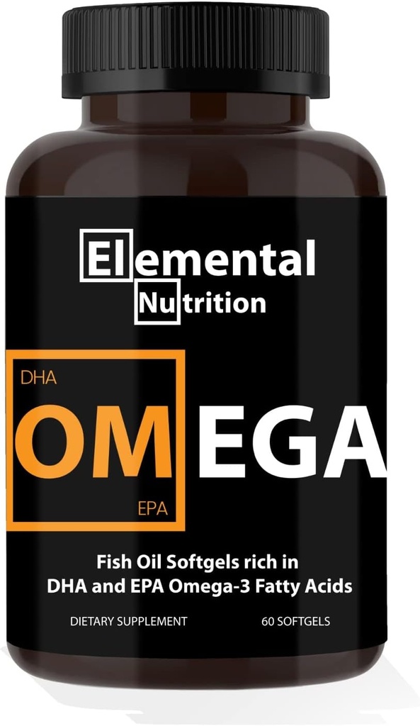 Omega-3 iz ribjega olja – 60 Softgels vrednost steklenica Eicosapentaenoic (EPA) in Docoheksaenojska kislina (DHA) v črni mreži