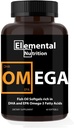 Omega-3 iz ribjega olja – 60 Softgels vrednost steklenica Eicosapentaenoic (EPA) in Docoheksaenojska kislina (DHA) v črni mreži