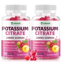 Potassium Citrate Gummies 1200mg, Sugar-Free Potassium Supplement for Adults Women & Men, Supports Leg Cramps & Muscle & Heart Health, Vegan, Gluten Free - Raspberry Flavor (120 Count)