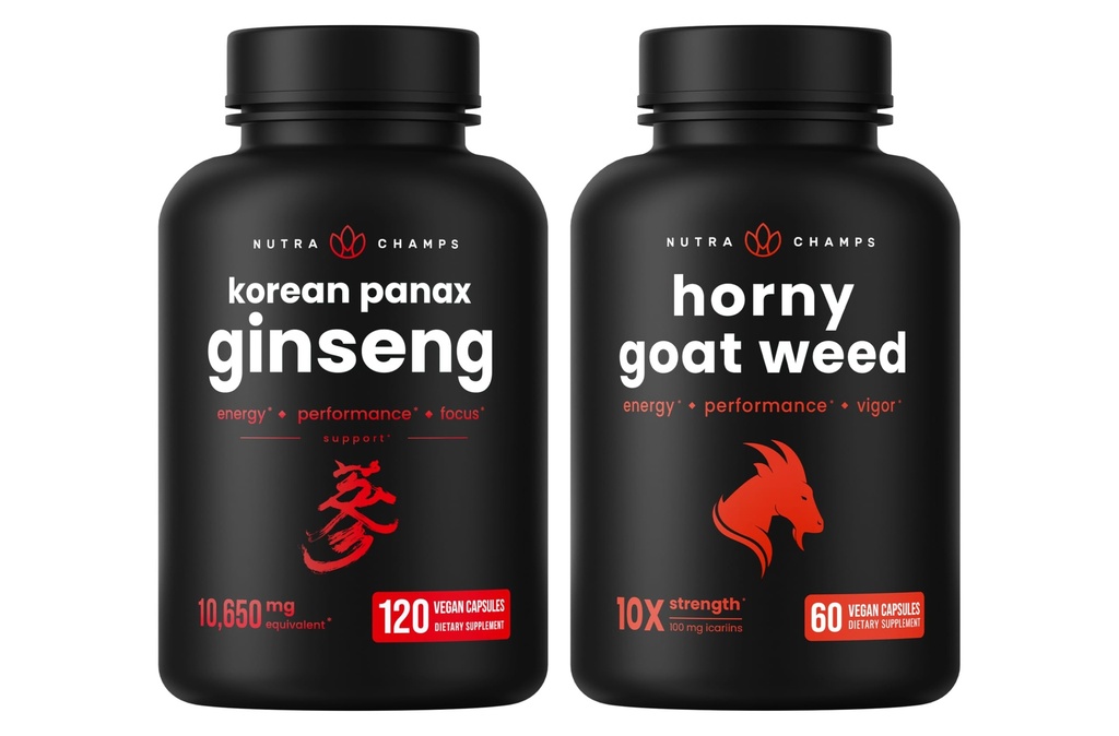 NutraChamps korejski ginseng in horny kozji plevel