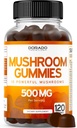 Gobe Gumies 2500mg 10 v 1 mešanici (120 Gummies z levi Mane, Cordyceps, Reishi & več Funkcionalne gobe) Focus & Brain Gobe dodatek - Vegan & Tretja stranka Tested - ZDA Made