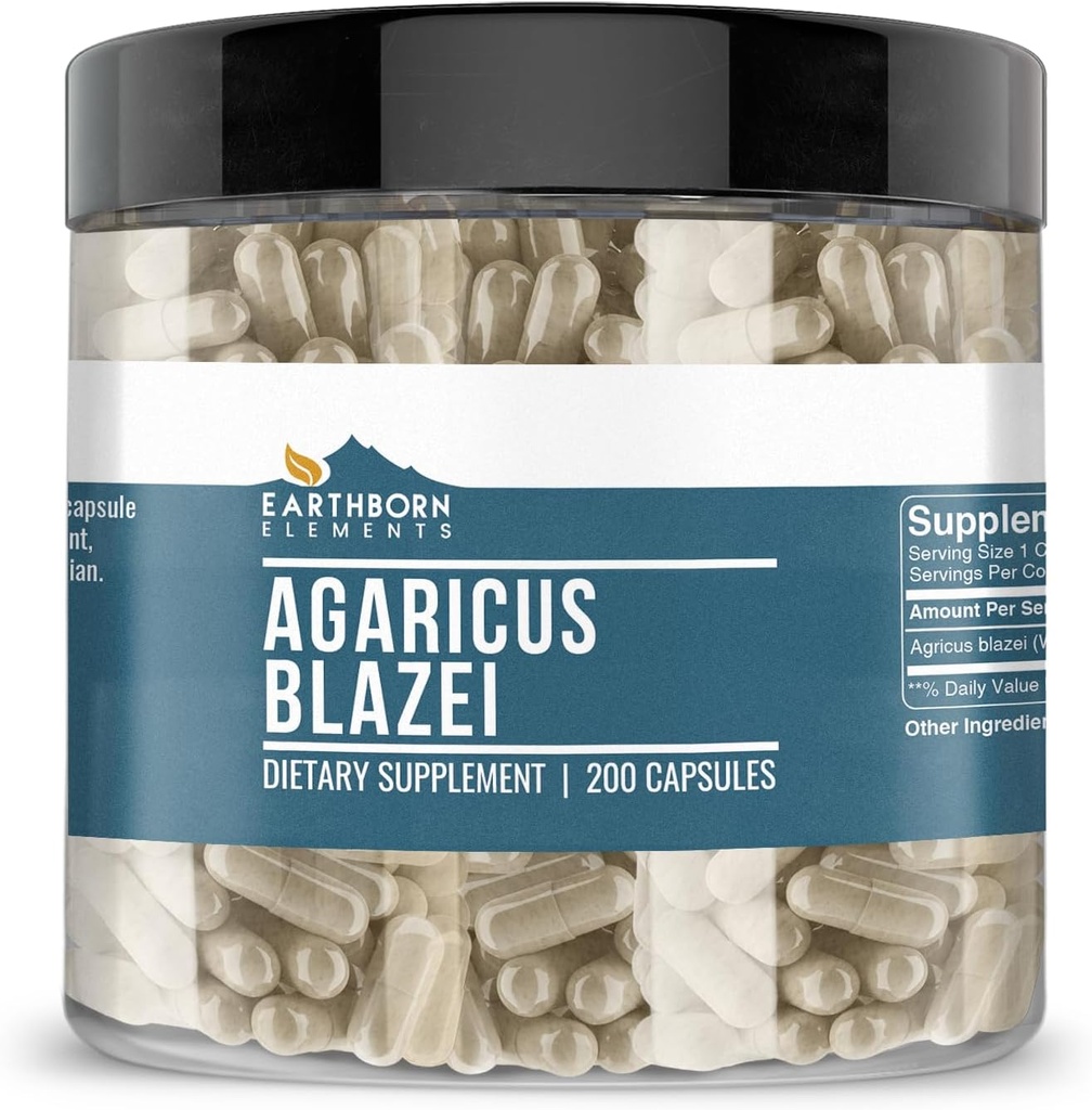 Elementi, rojeni po Zemlji Agaricus Blazei 200 kapsul, čisti in nerazredčeni, brez dodatkov