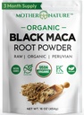 Organski, Raw Peruian Black Maca Root Powder - Premium USDA Certified, Idealen za moške in ženske, Boost Workouts, Izboljšati okrevanje mišic, Non-GMO, Vegan Superfood, 16 oz