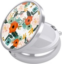 Nipichsha tablete Box, majhne tablete Primer za torbico in žep, Cute Travel Medicine Organizator, Prenosna Medicine Container Holding Vitamini, Zdravila, ribje olje & dodatki, Beli cvetovi