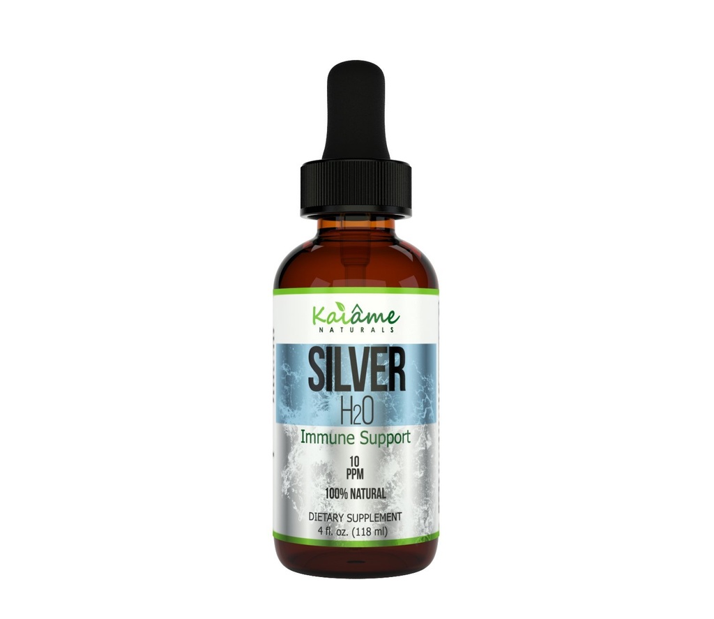 Kaiame Naturals Coloidal Silver, Ionic Silver Solution, 10 PPM, Velika 4 oz kapalko v stekleni steklenici, Naravne imunske podpore dodatek, varno za odrasle, otroke in hišne ljubljenčke