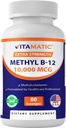 Vitamatski metil B12 (metilkobalamin) 10.000 μg – 60 Lozenges – Superior Vir vitamina B12 za energijo in živčno zdravje