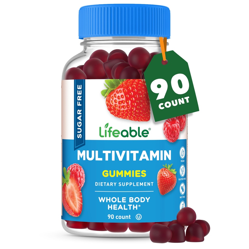 Življenjski sladkor brez večvitaminski gumiji z železovim vitaminom A, C, D, E, Niacin, B6, Folat, B12, biotin, pantotenska kislina, cink 