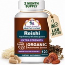 CANCER ZNANOST Reishi Wellness Gobe dopolnilne kapsule, USDA Certified Organic Gobe Extract, Extract, Dodatna moč 1500 mg, Visoka moč 40% Beta-glukani, Imunska podpora, Anti-aging, 120 kapsul