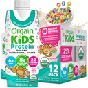 Orgain Organic Kids Nutritional Protein Shake, Sadno žito - otroci Prigrizki z 8g mlečnih beljakovin, 22 Vitamini in minerali, Sadje in zelenjava, Gluten Free, Soy Free, Non-GMO, 8.25 Fl Oz (Pack of 12)
