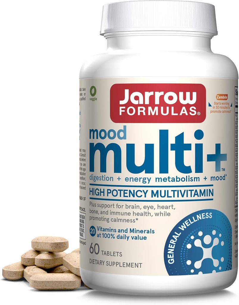 Jarrow Formule Multi+ Mood Multivitamini za občasno odpornost na stres, 60 tablet, 30 dnevna oskrba