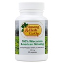 100% Pure Wisconsin American Ginseng kapsule - 500mg. Verodostojni Panax Quinquefolius. Močna tla ginseng koren - Brez polnila, Binders ali drugih dodatkov.