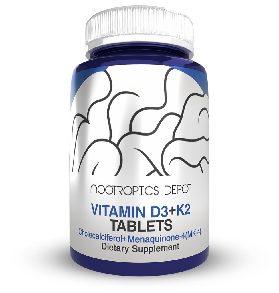 Nootropiki Depot Vitamin D3 + K2 s tabletami vitamina C 