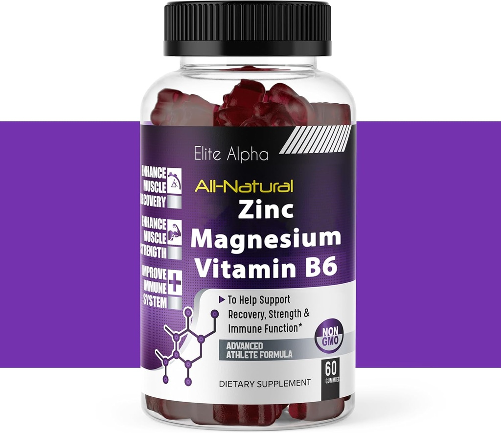 Cink+magnezij+Vitamin B6 Max Jakost Gumies - Močni vsenaravni cink, magnezij, B6 za imuno podporo in mišično energijo in okrevanje