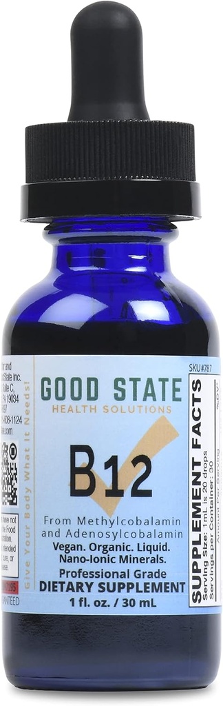 Dobro stanje Ionic B12, Moški in ženski tekoči Nano Ionic prehrana dodatek, 1 Ounce steklenica