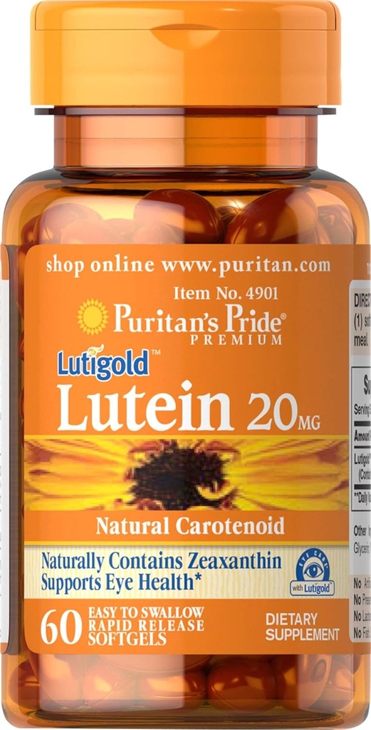 Puritanov Pride Lutein 20 mg z Zeaksantin 60 Softgels