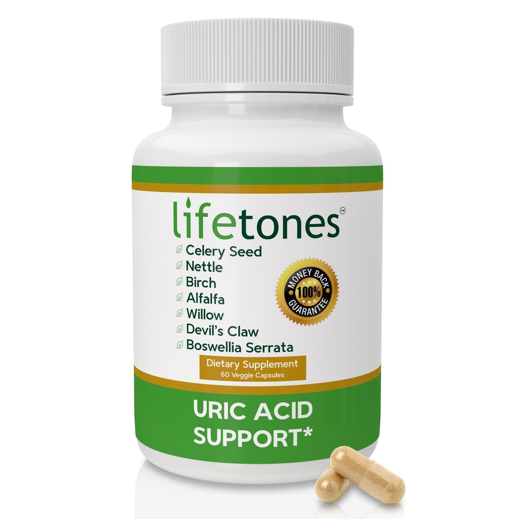 Lifetones Podpora sečninske kisline - Zeliščna Joint Cleanse za moške in ženske - naravna remedy, Fleksibilnost Boost - Non-GMO, Gluten-free - 60 Veganski vitamini