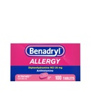 Benadryl Ultratabs Alergija Medicine, 25 mg Difenhidramin HCl Antihistaminiki Tablete za hladno in alergija Relief simptomov, kot so Sneesing, Runny Nose, Srbeče oči in grlo, Hay Fever, 100 Count Tablets