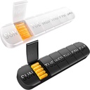 Tedenske tablete Organizator 2 krat na dan, potovalne tablete Box 7 dan ekstra velike predelke Vitamin imetnik, Dnevne tablete vsebnik 7day XL Medicine Dispenzer za ribje olje primeru (2PCS črno-bela)