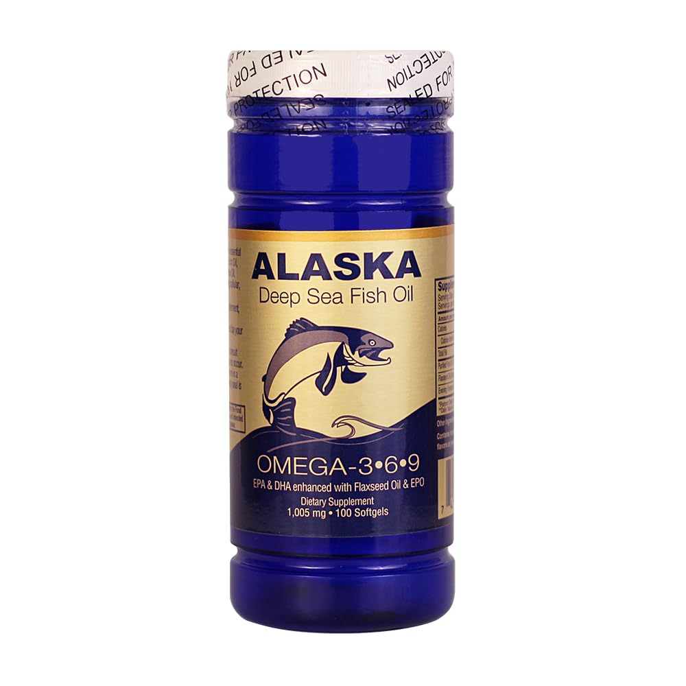 Aljaska Olje globokomorskih rib, Omega 3,6,9 1000 Mg 100 Mehkužci po NCB