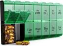 Ekstra velike tablete Organizator 2 krat na dan, XL 7 dan tablete polje AM PM, Jumbo tedenske tablete primer, Dnevna noč preveliko zdravilo organizator, vitamin imetnik, velike tablete vsebnik, dvakrat na dan tablete organizator