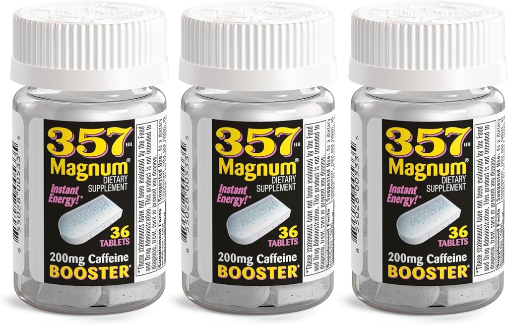 357 Magnum - energijske tablete, oblikovane s kofeinom - 36 kapsul - 3 pakiranja