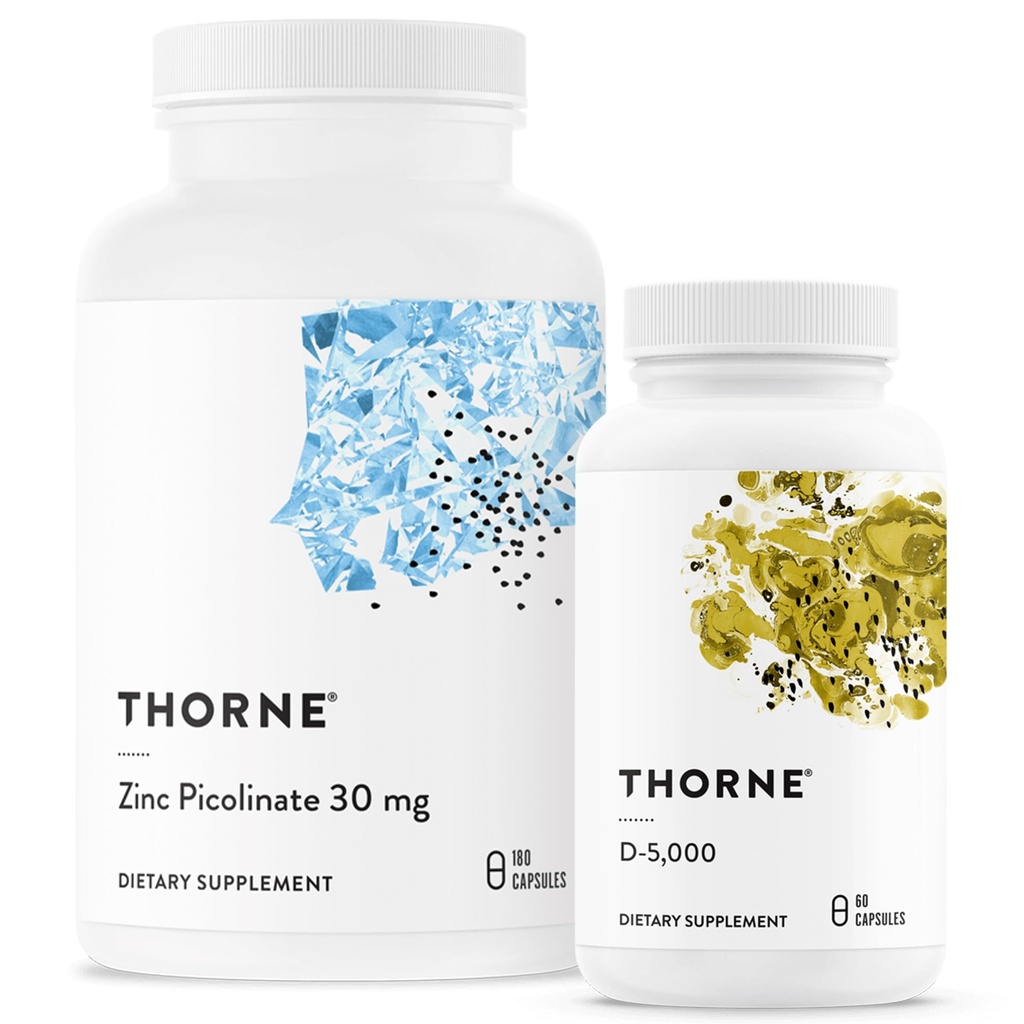 THORNE - Wellness Essentials - Cink & Vitamin D3 Combo za imuno in podporo kosti - 60 do 180 Servisi