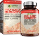 Vitamin Bounty Pro-Daily probiotic - 10 milijard CFU mešanice, cink in vitamin C za prebavno zdravje, imunosupresivno podporo Prebioitcs in probiotiki za ženske in moške - 60 kapsul