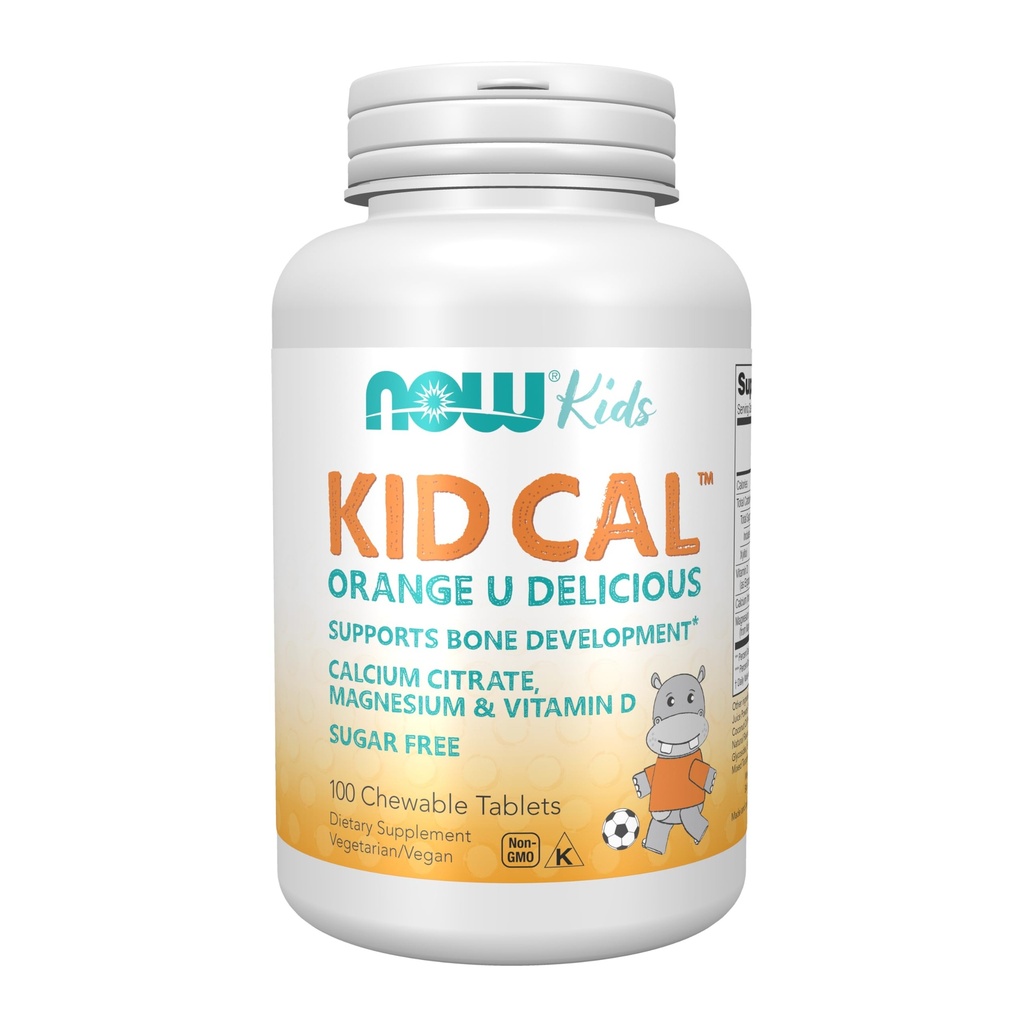 NOW Foods Supplements, Kid Cal s kalcijevim citratom, Magnezij in vitamin D, Tart Orange, 100 Žvečljivi, pakiranje lahko razlikujejo