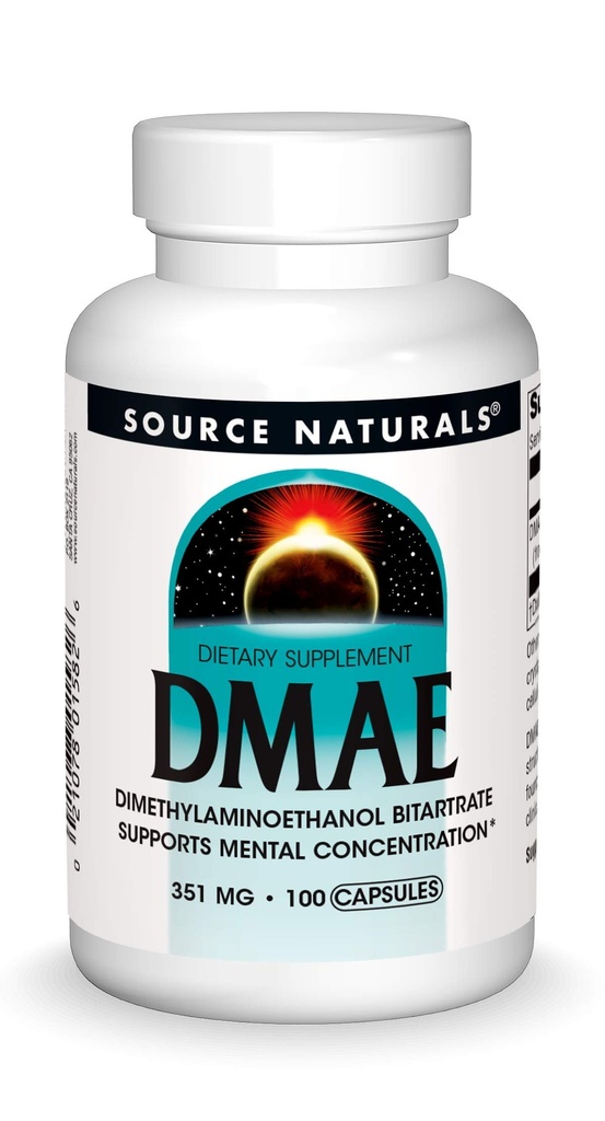 Vir Naturals DMAE, dimetilaminoetanol bitartrat - podpira mentalno koncentracijo*, 351mg - 100 kapsul