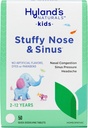 Hyland's Kids zamašen nos in Sinus tablete, Hladna medicina za otroke starosti 2 in up, Glavobol Relief in Nasal Decongestat, Hitra raztapljanje tablete, 50 grof